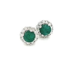 Natural Emerald Diamond Earrings 14k Gold 3.02 TCW Certified $5,490 211182